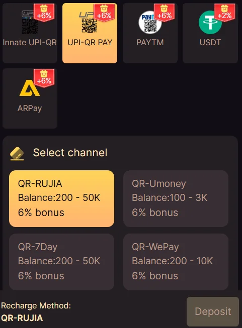 Choose UPI-QR Pay